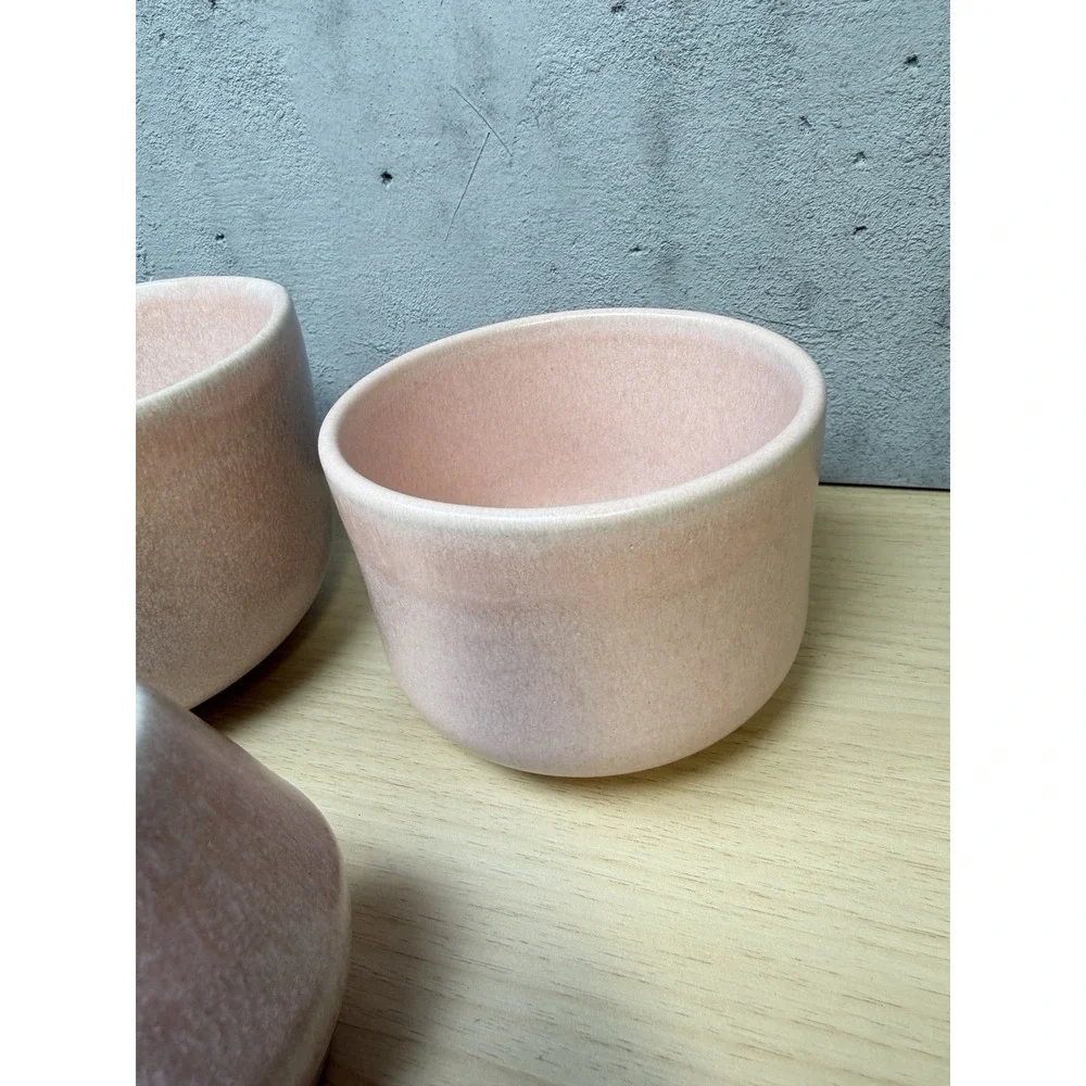 STONEWARE MATCHA SET 3 Pieces Light Pink Ceramic Spouted Bowl‎ Tea Cup Whisk